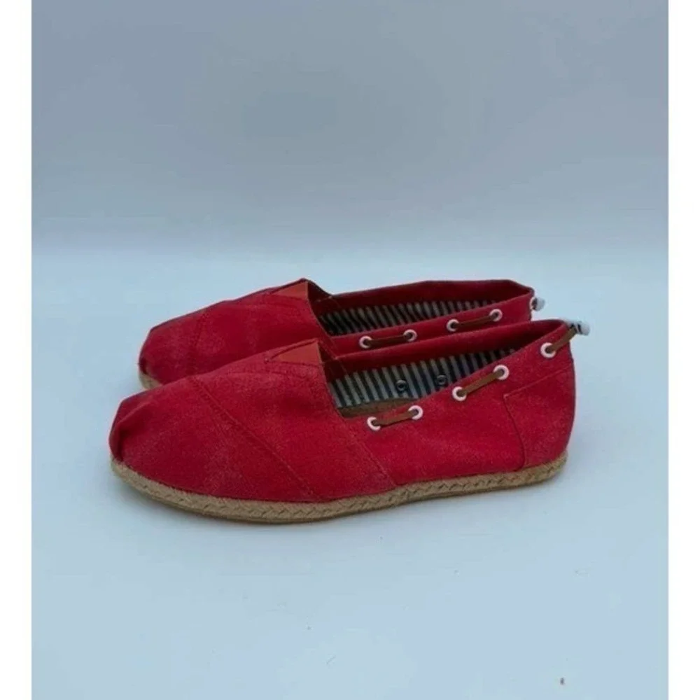 Slip-On Canvas Espadrille Shoes Lightweight Flat Women - Red - Size 39 US 39 NWT
